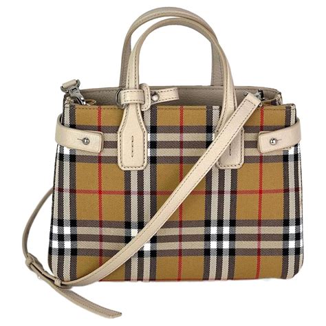 burberry small banner limestone|BURBERRY Goatskin Vintage Check Small Banner Tote .